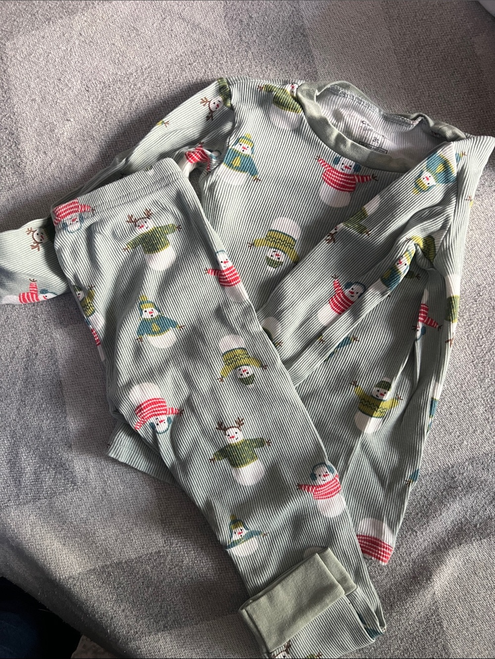 Carter's Light Green Snowman Print Pajama Top
